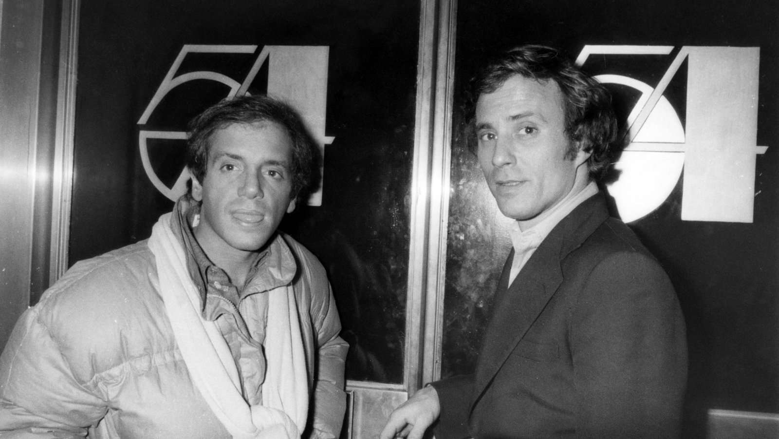 Steve Rubell and Ian Schrager in front of Studio 54.