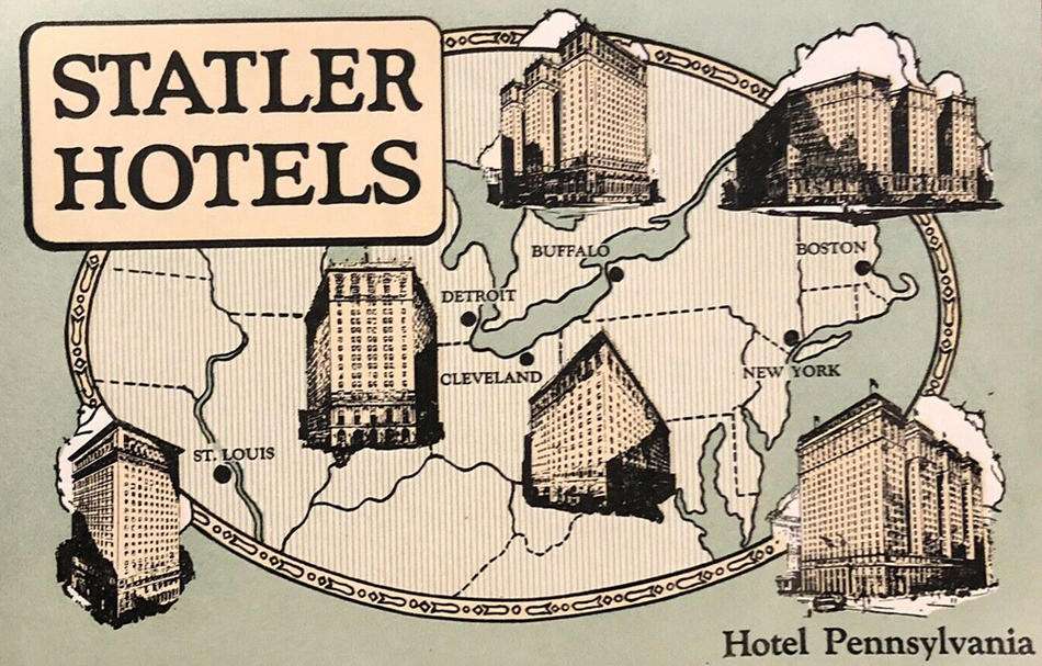 The advertisement of Statler Hotels chain.