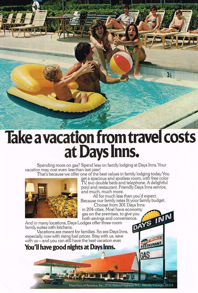 The advertisement of Days Inn, 1978.
